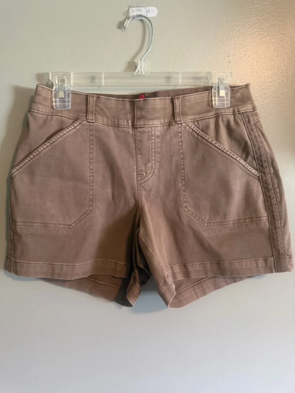 SPANX Women's Shorts Brown Casual Stretch Twill pull on style size small - Picture 1 of 8